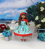 Sailing Away - dress, hat, socks & saddle shoes for Little Darling Doll or other 33cm BJD