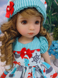 Saltwater Sweetie - dress, hat, tights & shoes for Little Darling Doll or other 33cm BJD