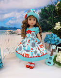 Saltwater Sweetie - dress, hat, tights & shoes for Little Darling Doll or other 33cm BJD