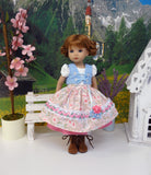 Salzburg Sweetie - dirndl ensemble with tights & boots for Little Darling Doll or 33cm BJD