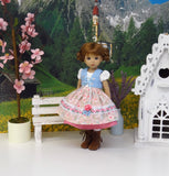 Salzburg Sweetie - dirndl ensemble with tights & boots for Little Darling Doll or 33cm BJD