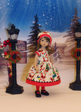 Santa Claus - dress, hat, tights & shoes for Little Darling Doll or 33cm BJD