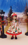 Santa Claus - dress, hat, tights & shoes for Little Darling Doll or 33cm BJD