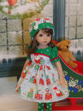 Santa is Coming to Town - dress, hat, tights & shoes for Little Darling Doll or 33cm BJD