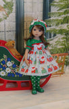 Santa is Coming to Town - dress, hat, tights & shoes for Little Darling Doll or 33cm BJD
