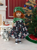 Santa Paws - dress, hat, socks & saddle shoes for Little Darling Doll or other 33cm BJD