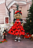 Santa Scottie - dress, hat, socks & saddle shoes for Little Darling Doll or other 33cm BJD