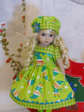 Santa's Elves - dress, hat, tights & shoes for Little Darling Doll or 33cm BJD