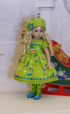 Santa's Elves - dress, hat, tights & shoes for Little Darling Doll or 33cm BJD