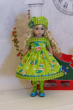 Santa's Elves - dress, hat, tights & shoes for Little Darling Doll or 33cm BJD
