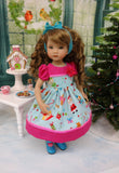 Santa's Toy Shoppe - dress, tights & shoes for Little Darling Doll or other 33cm BJD