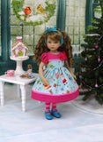 Santa's Toy Shoppe - dress, tights & shoes for Little Darling Doll or other 33cm BJD