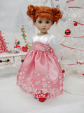 Satin Snowflake - dress, slip, tights & shoes for Little Darling Doll or 33cm BJD