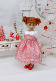 Satin Snowflake - dress, slip, tights & shoes for Little Darling Doll or 33cm BJD