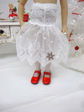 Satin Snowflake - dress, slip, tights & shoes for Little Darling Doll or 33cm BJD