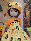 Scaredy Cat - dress, hat, tights & shoes for Little Darling Doll or 33cm BJD