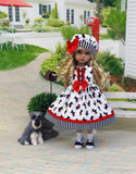 Scottie Dog - dress, hat, socks & saddle shoes for Little Darling Doll or other 33cm BJD