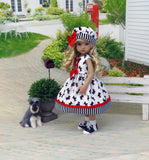 Scottie Dog - dress, hat, socks & saddle shoes for Little Darling Doll or other 33cm BJD