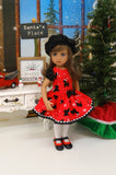 Scotties & Snow - dress, beret, tights & shoes for Little Darling Doll or other 33cm BJD