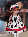 Scottish Terrier - dress, hat, tights & shoes for Little Darling Doll