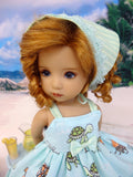 Sea Critters - babydoll top, bloomers, kerchief & sandals for Little Darling Doll or other 33cm BJD