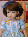 Seaside Christmas - dress, tights & shoes for Little Darling Doll or 33cm BJD