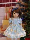 Seaside Christmas - dress, tights & shoes for Little Darling Doll or 33cm BJD