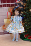 Seaside Christmas - dress, tights & shoes for Little Darling Doll or 33cm BJD