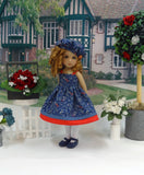 Seasonal Blues - dress, sweater, hat, tights & shoes for Little Darling Doll or 33cm BJD