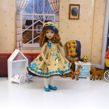 Season's End - dress, hat, tights & shoes for Little Darling Doll or other 33cm BJD