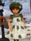 Season's Greetings - dress, hat, tights & shoes for Little Darling Doll or 33cm BJD