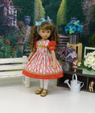 September Floral - dress, tights & shoes for Little Darling Doll or 33cm BJD