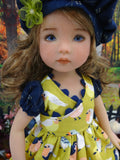 September Robin - dress, beret, tights & shoes for Little Darling Doll or 33cm BJD