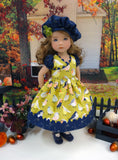 September Robin - dress, beret, tights & shoes for Little Darling Doll or 33cm BJD