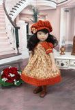 September Spice - dress, beret, tights & shoes for Little Darling Doll or other 33cm BJD