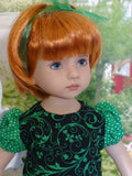 Shamrock Flourish - dress, tights & shoes for Little Darling Doll