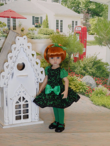 Shamrock Flourish - dress, tights & shoes for Little Darling Doll