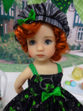 Shamrock Swirl - dress, hat, tights & shoes for Little Darling Doll or 33cm BJD
