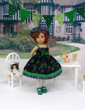Shamrock Swirl - dress, hat, tights & shoes for Little Darling Doll or 33cm BJD