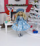 Silver Snowflake - jacket, hat, dress, tights & shoes for Little Darling Doll or 33cm BJD