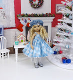 Silver Snowflake - jacket, hat, dress, tights & shoes for Little Darling Doll or 33cm BJD