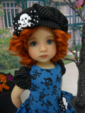 Skeleton Crew - dress, hat, tights & shoes for Little Darling Doll or other 33cm doll