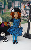 Skeleton Crew - dress, hat, tights & shoes for Little Darling Doll or other 33cm doll