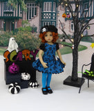 Skeleton Crew - dress, hat, tights & shoes for Little Darling Doll or other 33cm doll