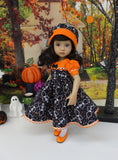 Skeleton Dance - dress, hat, tights & shoes for Little Darling Doll or 33cm BJD