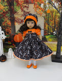 Skeleton Dance - dress, hat, tights & shoes for Little Darling Doll or 33cm BJD