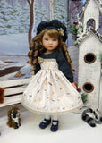 Snow Birds - dress, hat, tights & shoes for Little Darling Doll or 33cm BJD