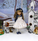 Snow Birds - dress, hat, tights & shoes for Little Darling Doll or 33cm BJD