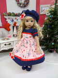 Snow Bunnies - dress, hat, tights & shoes for Little Darling Doll or 33cm BJD
