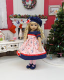 Snow Bunnies - dress, hat, tights & shoes for Little Darling Doll or 33cm BJD